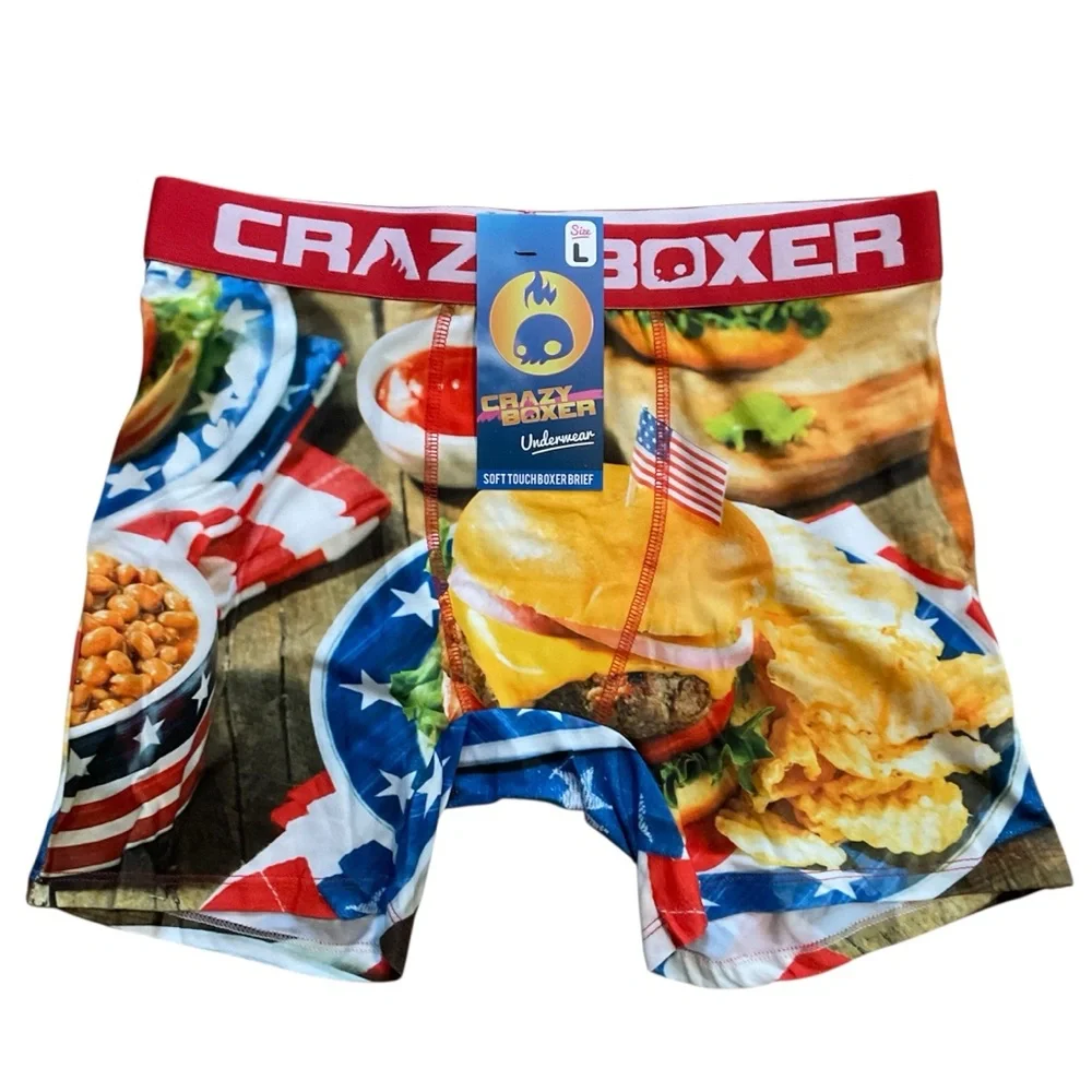 NWT CRAZY BOXER Cheeseburger Cookout Boxer Briefs